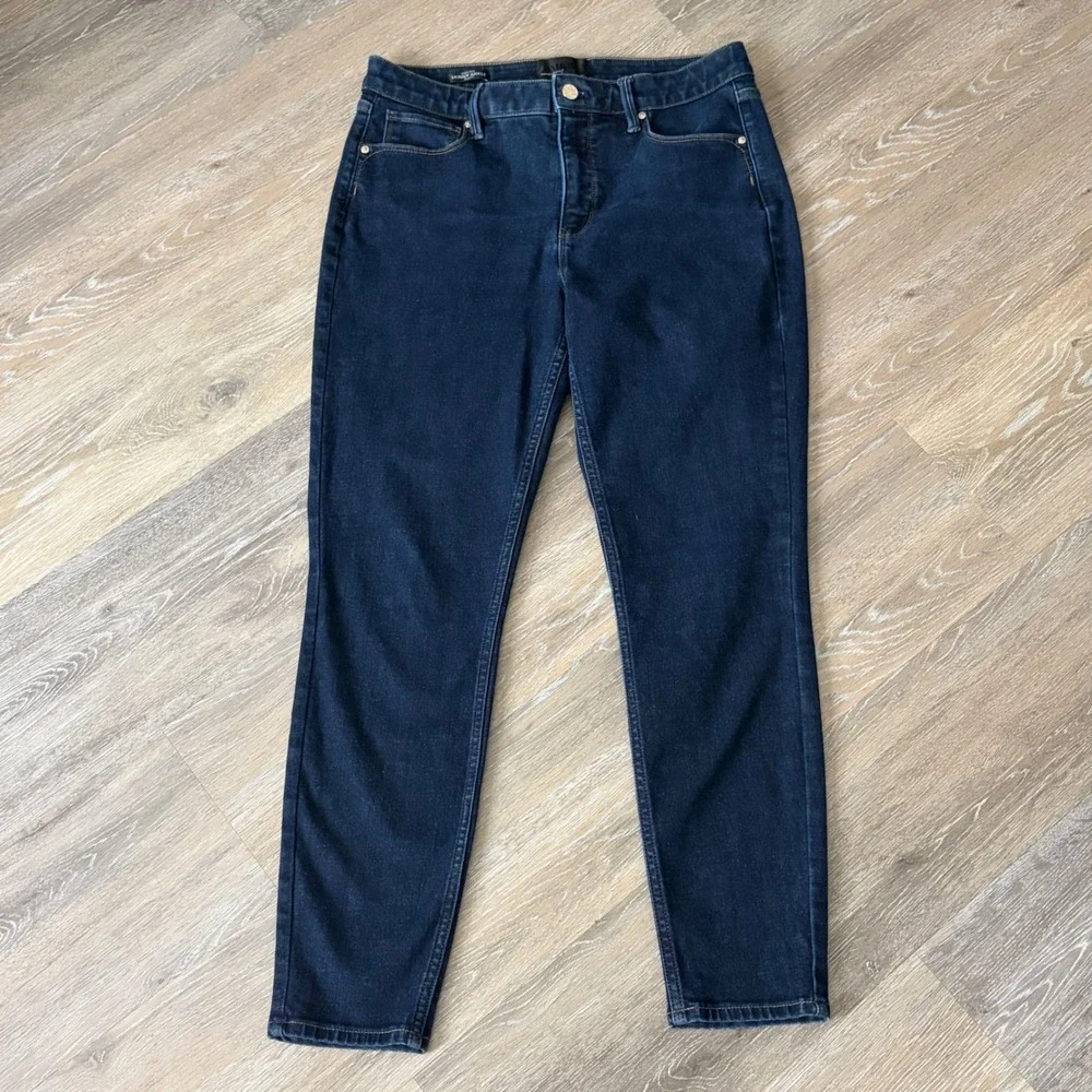 White House Black Market High Rise Skinny Ankle Sculpt Jeans Indigo Blue Size 10